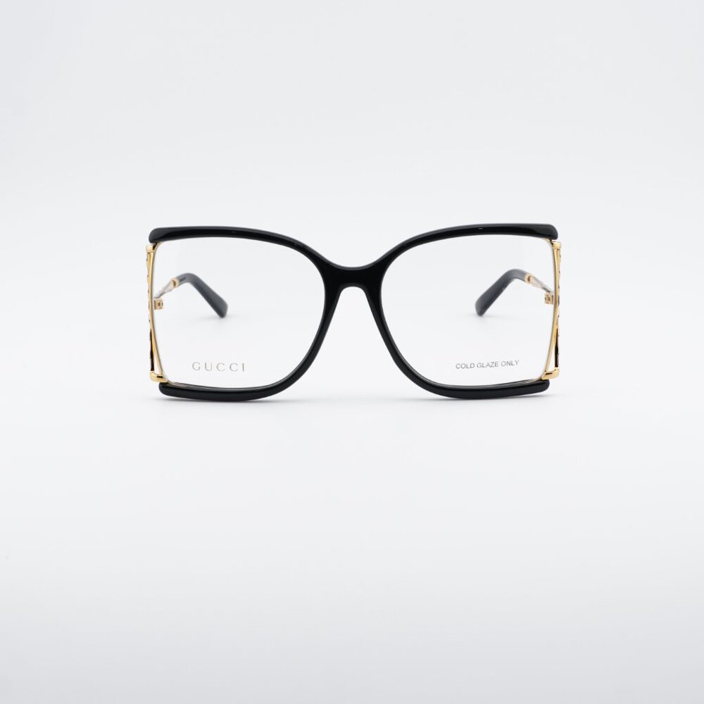 Gucci GG0592O 001 Eyeglasses Black/Gold 60mm Butterfly Frame - Picture 5 of 11